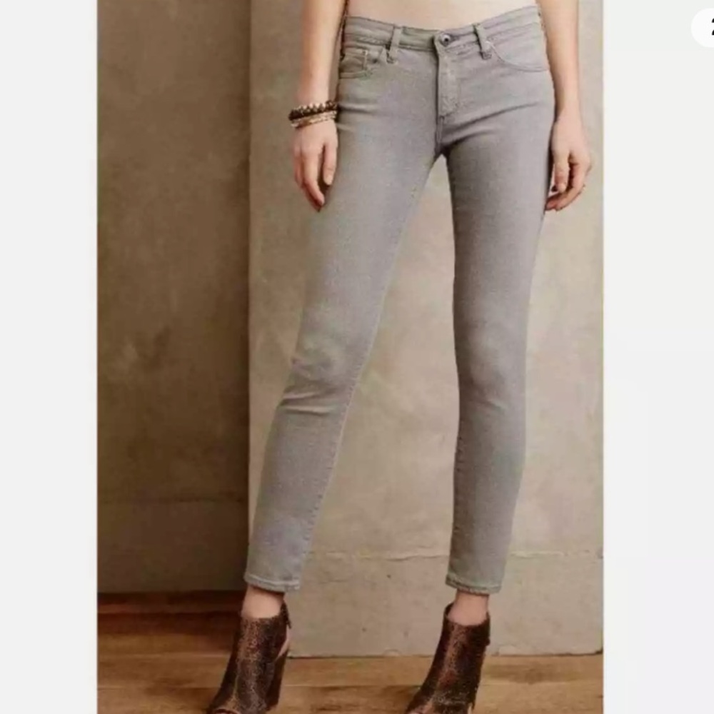 AG Adriano Goldschmied The Stevie Ankle Zip Slim Straight Leg Jeans Size…